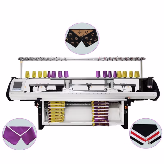Fabricantes de máquina de tejer computarizada de sistema único de doble cabezal con jacquard para cuello, puños, uniforme escolar, zapato, cárdigan superior